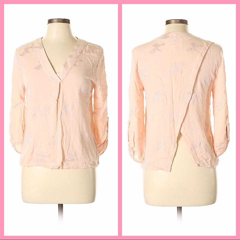 STITCH FIX | Alice Blue Blush Split-Back Blouse